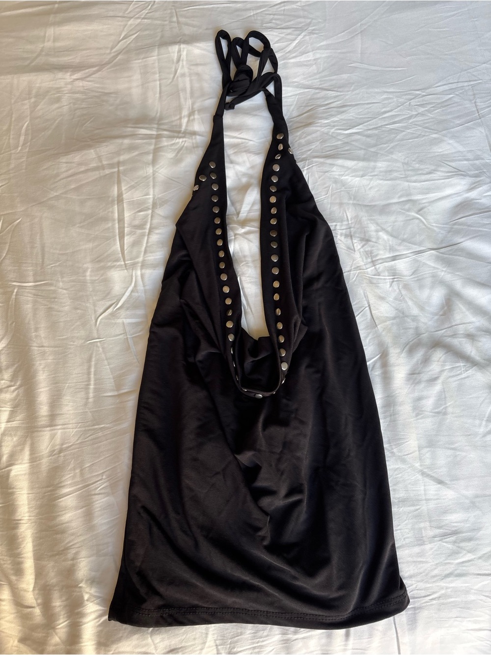 Windsor Black Halter Top with Stud Detail